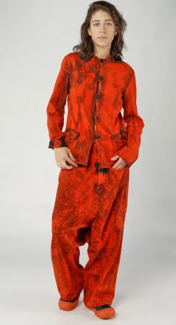 PRE-ORDER -  Extreme Drop-Crotch Baggy Jeans with Wide Patch Pockets in Bleachwash (Pictured in Mandarine Dye)