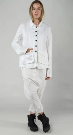 PRE-ORDER - Fitted Button-Down Jacket in Semi Bleach