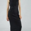 PRE-ORDER - Fitted Sleeveless Dress in Offwhite (Pictured in Black)
