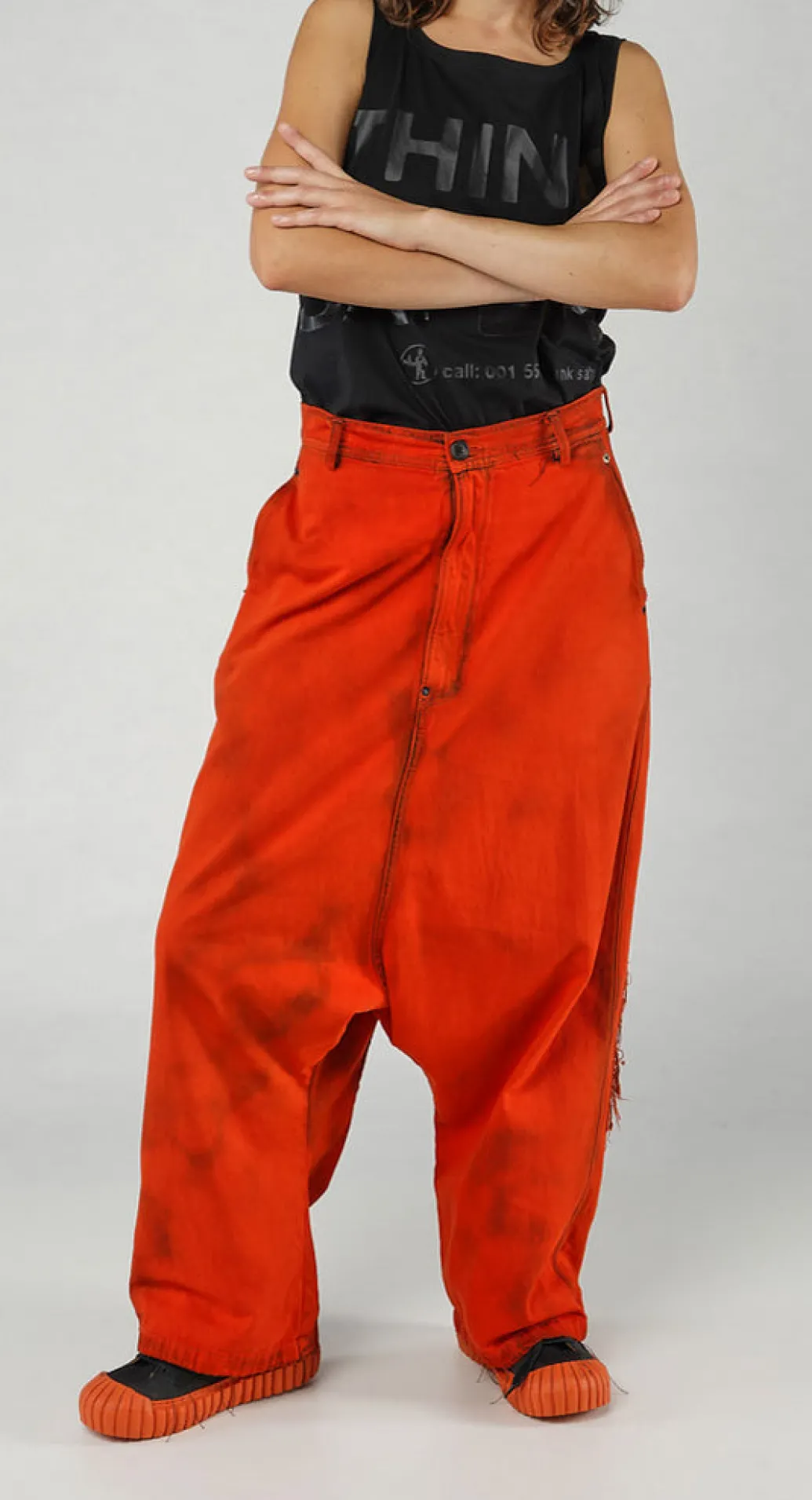 PRE-ORDER - High-Waisted Drop-Crotch in Bleachwash (Pictured in Mandarine)