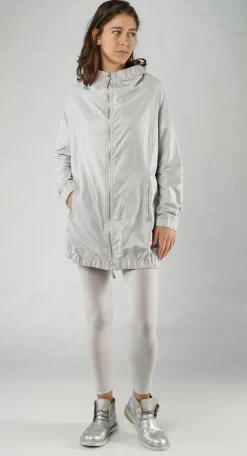 PRE-ORDER -  Hooded Longline Jacket in Moon Sparkle (Pictured in Starwhite Sparkle)