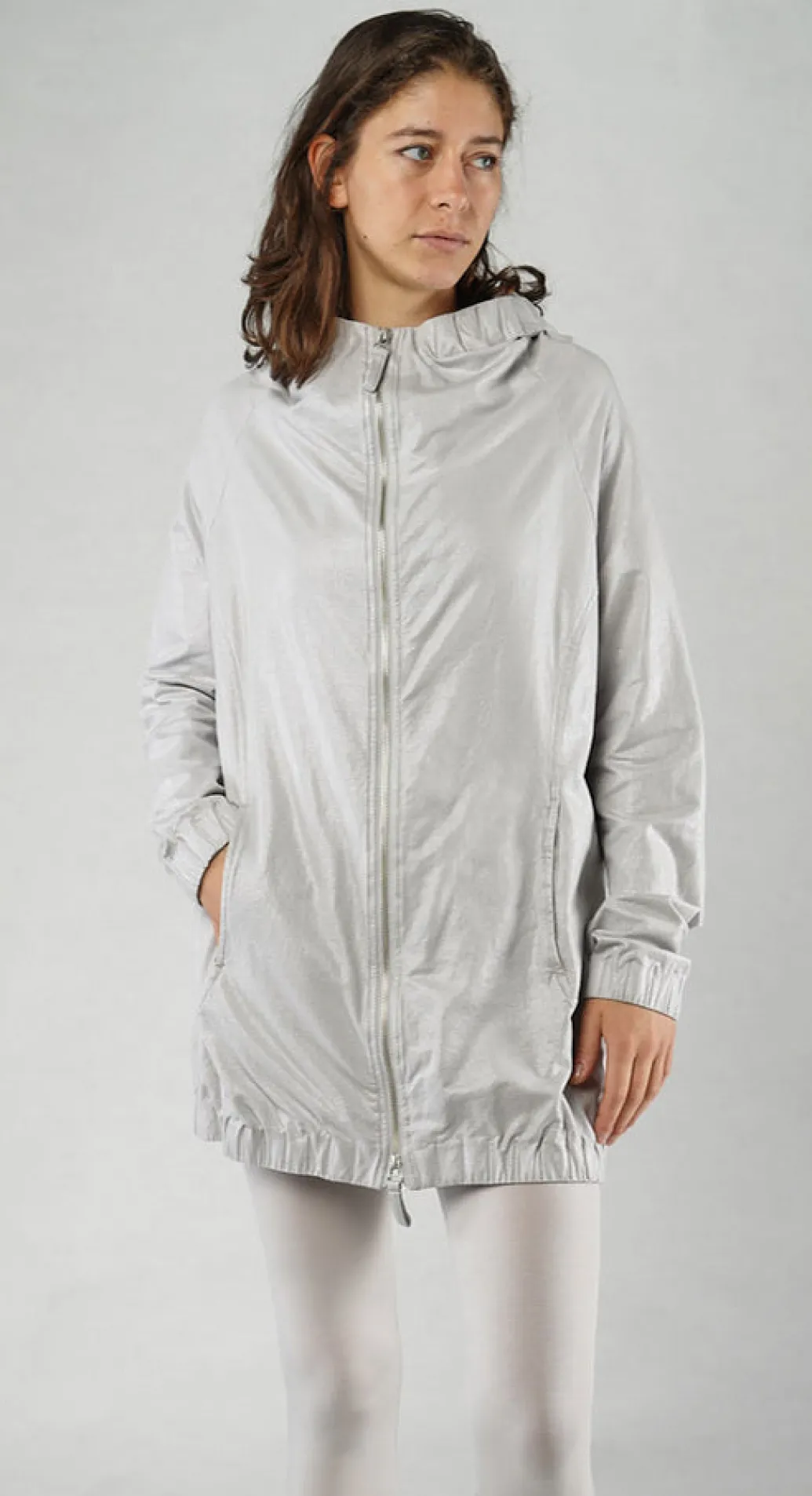 PRE-ORDER - Hooded Longline Jacket in Moon Sparkle (Pictured in Starwhite Sparkle)