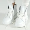 PRE-ORDER - Lace Up High Top Pumps in Grey (Pictured in Offwhite)