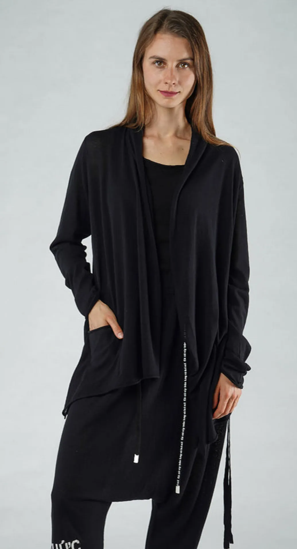 PRE-ORDER - Lightweight Cardigan in Navy Offwhite (Pictured in Black Offwhite)