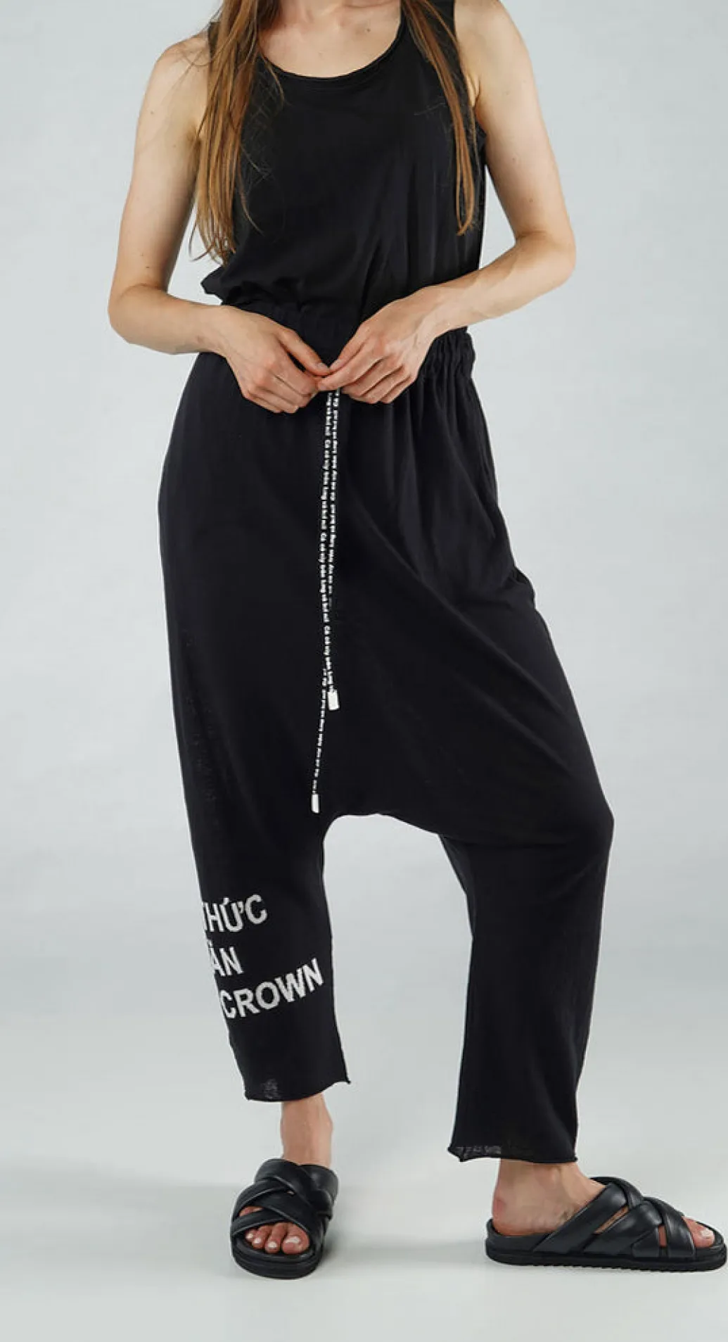 PRE-ORDER - Lightweight Knitted Trousers in Navy Offwhite (Pictured in Black Offwhite)