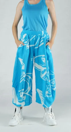 PRE-ORDER - Linen Balloon Trousers in Black Print (Pictured in Malibu Print)