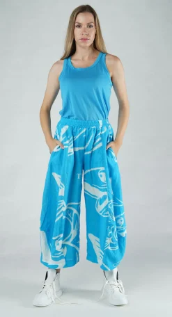PRE-ORDER - Linen Balloon Trousers in Navy Print (Pictured in Malibu Print)