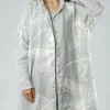 PRE-ORDER - Linen Shirt Dress in Navy Print (Pictured in Grey Print)
