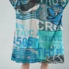 PRE-ORDER - Oversized Lightweight Shirt Dress in Black Print (Pictured in Colorful)