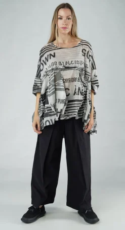 PRE-ORDER - Oversized Lightweight Cotton Top in Black Print