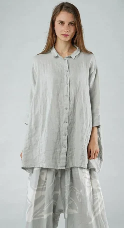 PRE-ORDER - Oversized Linen Shirt in Malibu (Pictured in Grey)