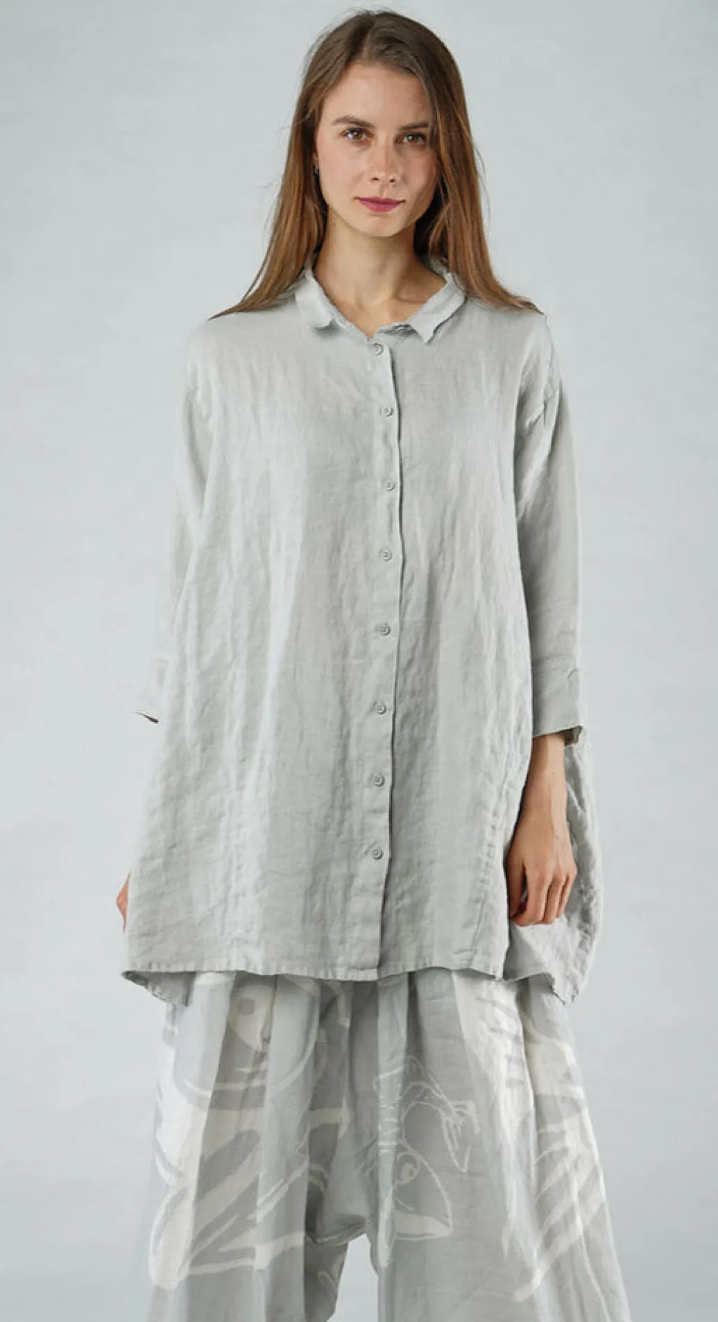 PRE-ORDER - Oversized Linen Shirt in Malibu (Pictured in Grey)
