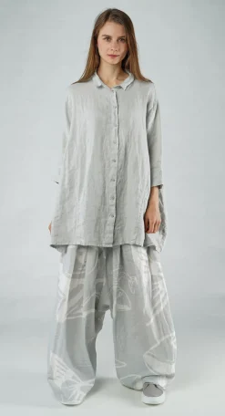 PRE-ORDER - Oversized Linen Shirt in Grey