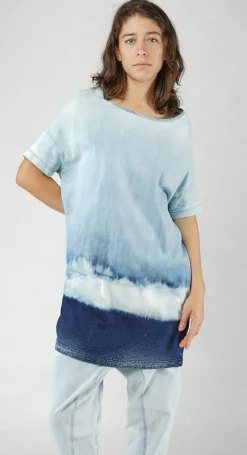 PRE-ORDER - Oversized T-Shirt Dress in Bleachwash (Pictured in Stonewash)