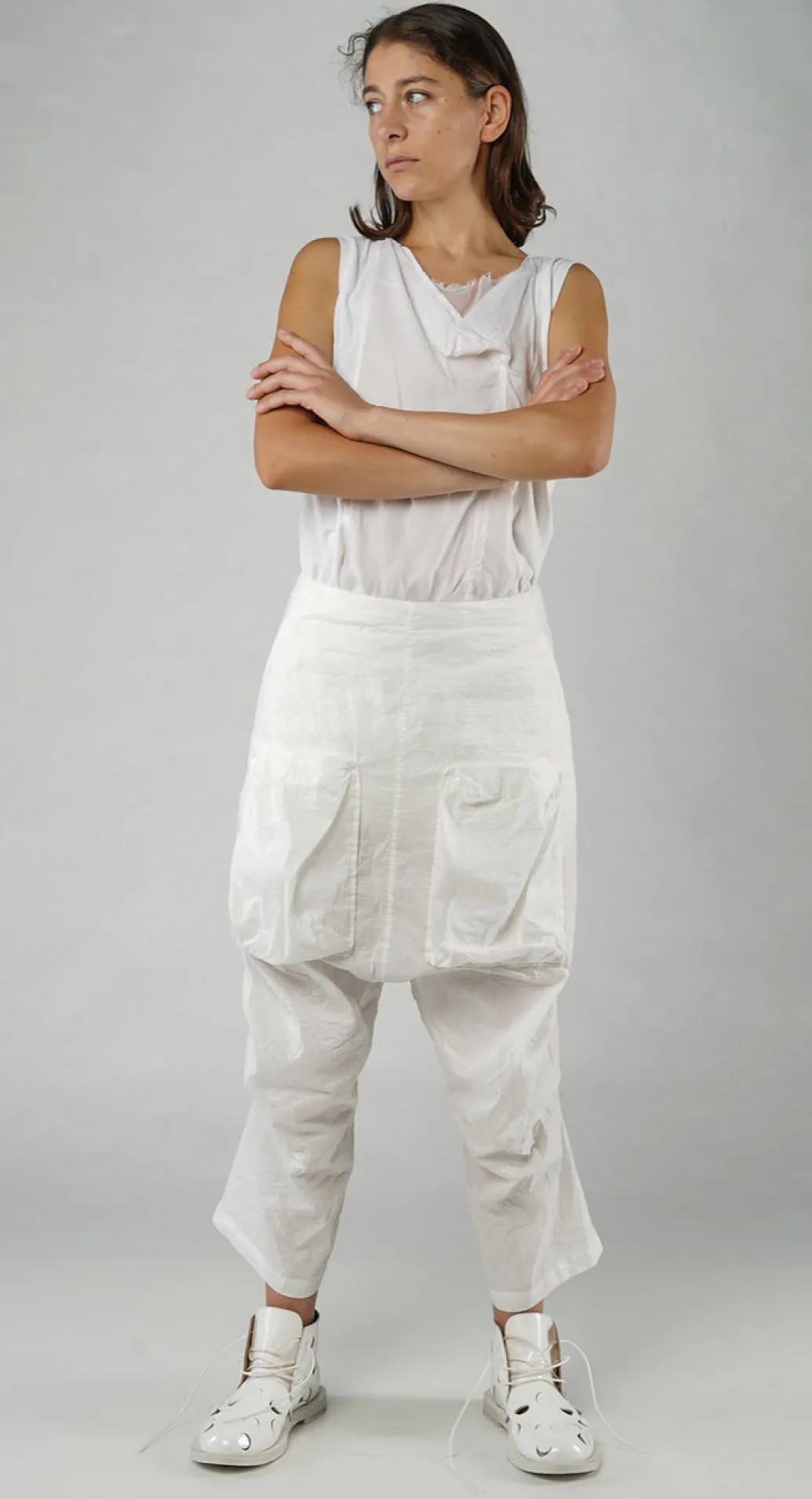 PRE-ORDER - Pocket Front Trousers in Moon (Pictured in Starwhite)