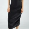 PRE-ORDER - Pull On Curved Hem Pencil Skirt in Aqua (Pictured in Black)