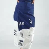 PRE-ORDER - Pull On Curved Hem Pencil Skirt in Navy Print