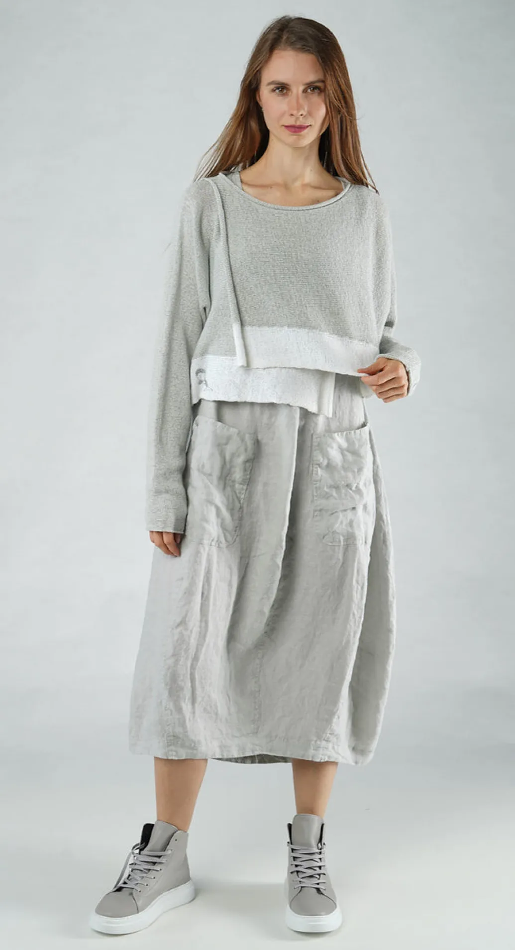 PRE-ORDER - Relaxed Fit Jumper in Black Print (Pictured in Grey Print)