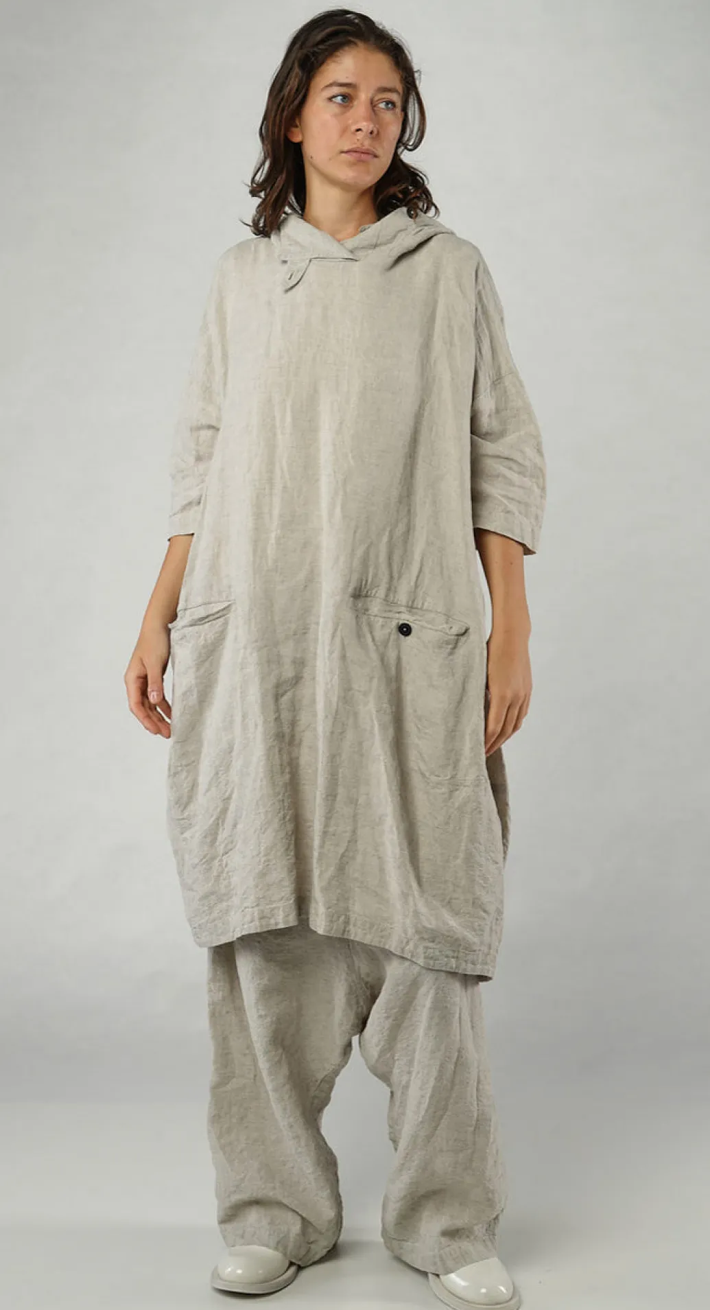 PRE-ORDER - Relaxed Hooded Tunic in Moon Check