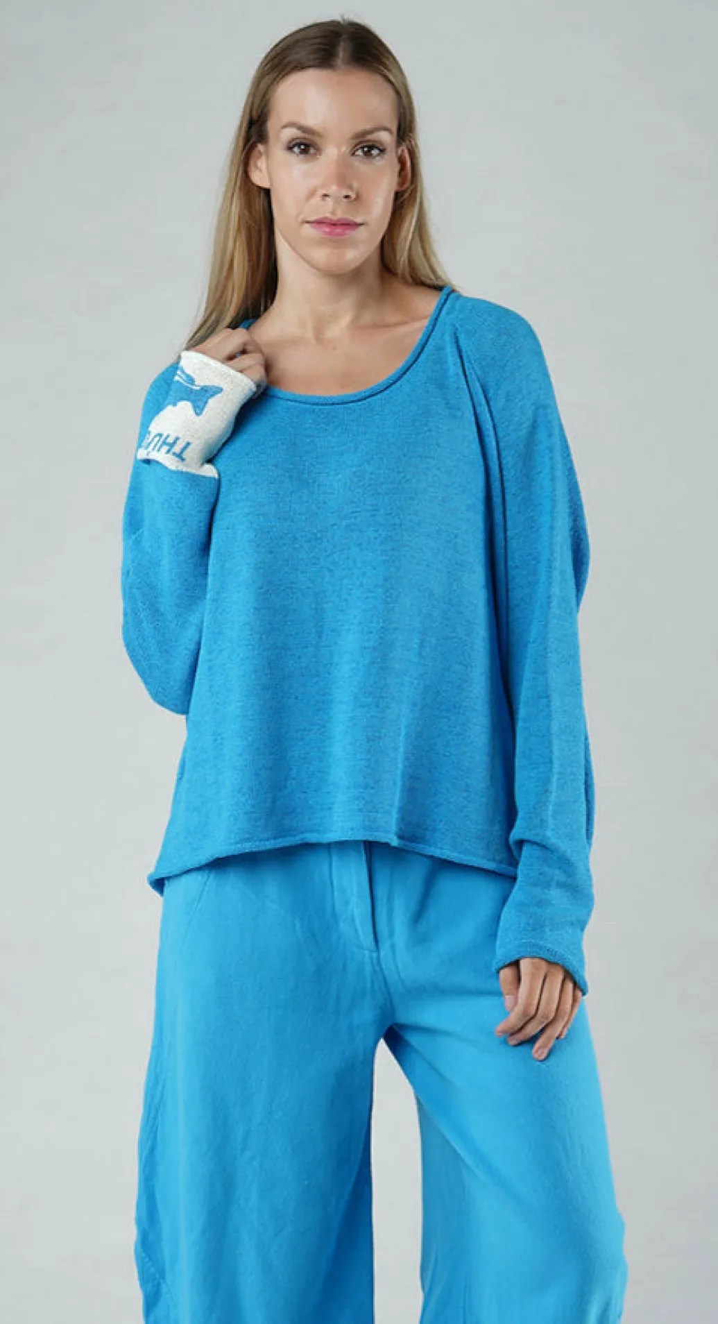 PRE-ORDER - Round Neck Jumper in Offwhite Print (Pictured in Malibu Print)