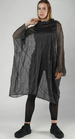 PRE-ORDER -  Sheer Knitted Dress in Moon Mel (Pictured in Black Mel)