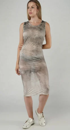 PRE-ORDER -  Sheer Print Dress in Asteroid Pigment
