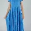 PRE-ORDER - Short Sleeve Tulip Hem Dress in Malibu Pigment