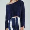 PRE-ORDER - Textured Cropped Jumper in Malibu (Pictured in Navy)
