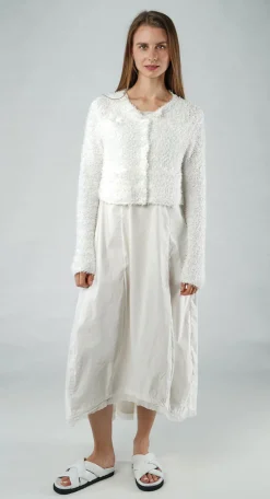 PRE-ORDER - Textured Cropped Cardigan in Navy (Pictured in Offwhite)
