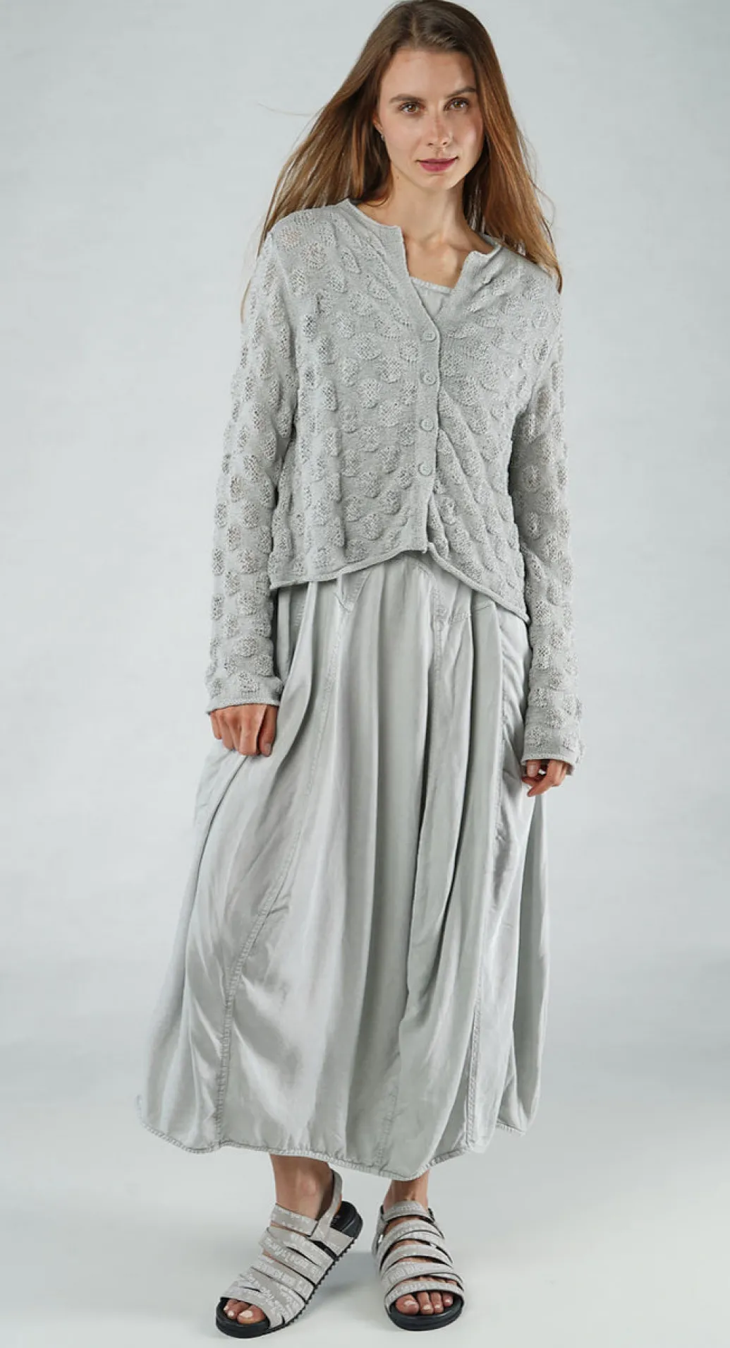 PRE-ORDER - Textured Knitted Cardigan in Malibu (Pictured in Grey)
