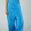 PRE-ORDER - Trousers with Fold Over Waistband in Black (Pictured in Malibu)