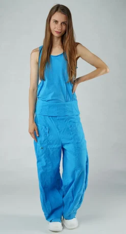 PRE-ORDER - Trousers with Fold Over Waistband in Navy (Pictured in Malibu)