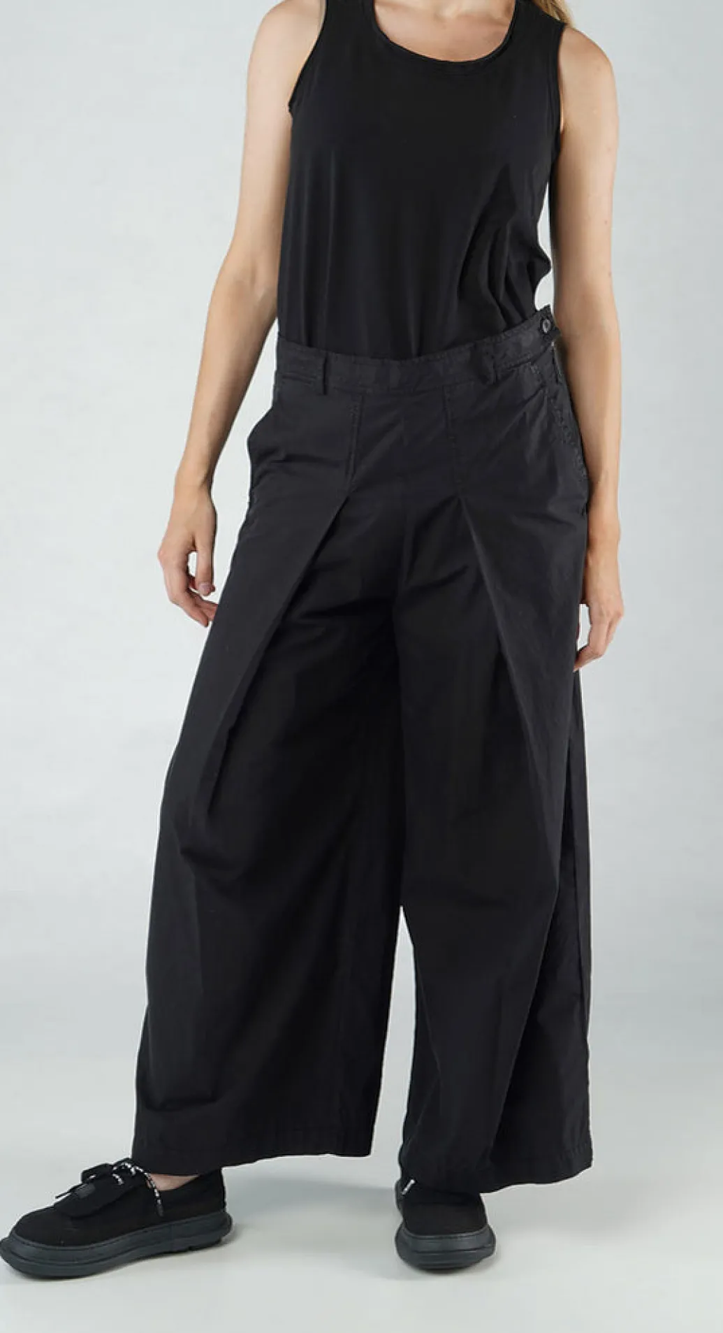 PRE-ORDER - Trousers with Oversized Pleats in Grey (Pictured in Black)