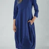 PRE-ORDER - Tulip Hem Dress in Navy Print