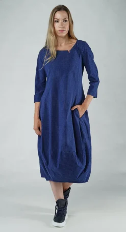 PRE-ORDER - Tulip Hem Dress in Grey Print (Pictured in Navy Print)