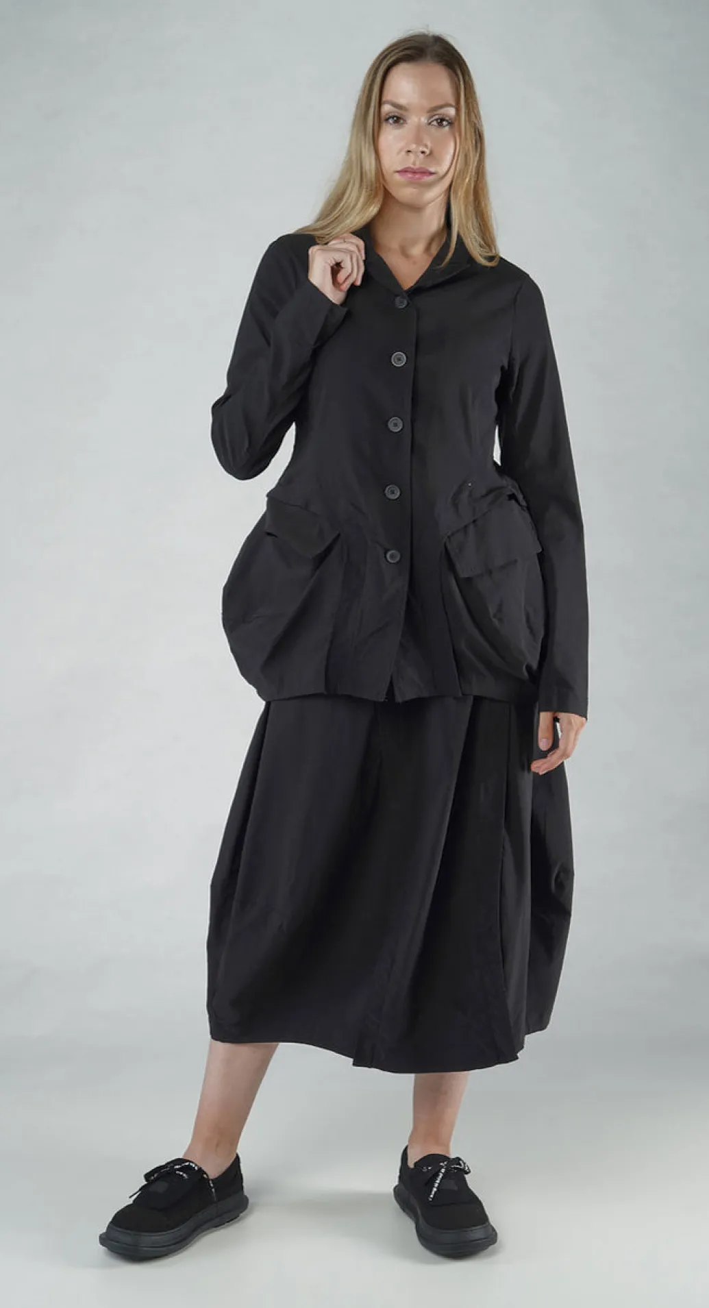 PRE-ORDER - Tulip Hem Jacket in Black