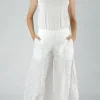 PRE-ORDER - Tulip Hem Trousers in Aqua (Pictured in Offwhite)