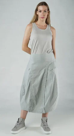 PRE-ORDER - Tulip Skirt with Front Panel in Grey Print (Pictured in Grey Check)