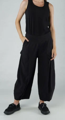 PRE-ORDER - Tulip Trousers with Front Panels in Navy (Pictured in Black)