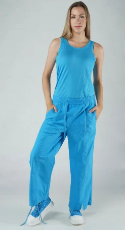 PRE-ORDER - Wide Leg Trousers in Aqua (Pictured in Malibu)