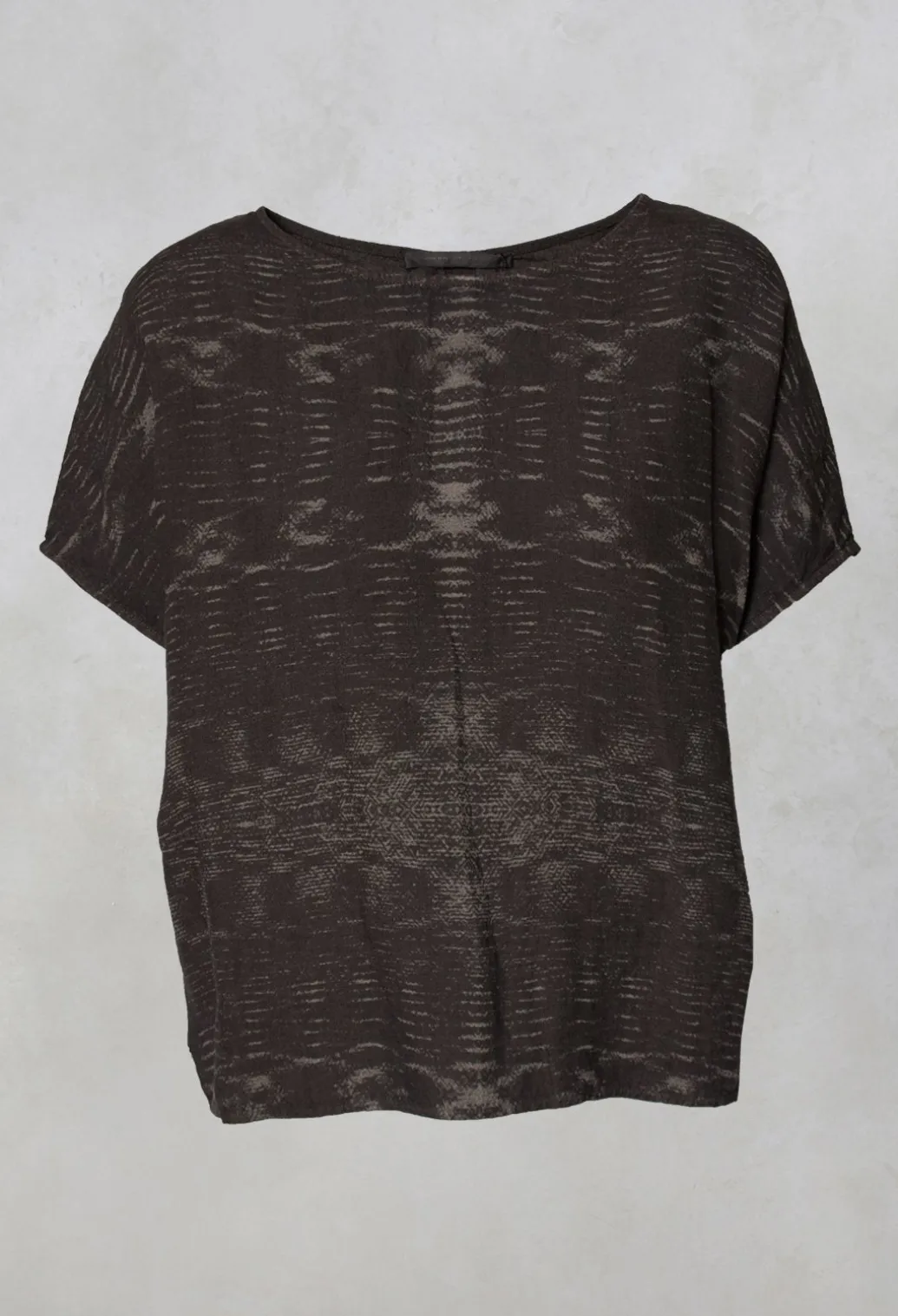 Printed Boxy Shirt Kosta in Chocolat
