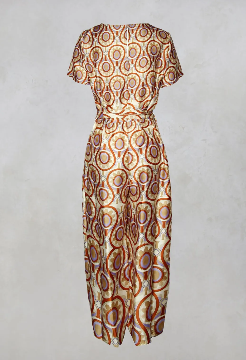 Printed Jumpsuit in Beige/Malva