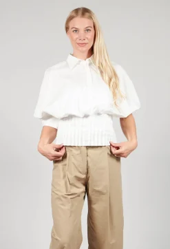 Puff Sleeve Shirt in Latte