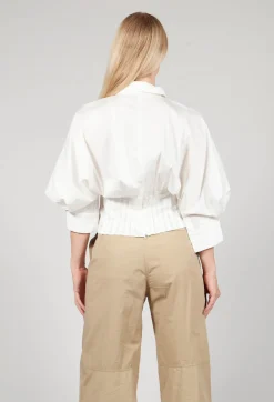 Puff Sleeve Shirt in Latte