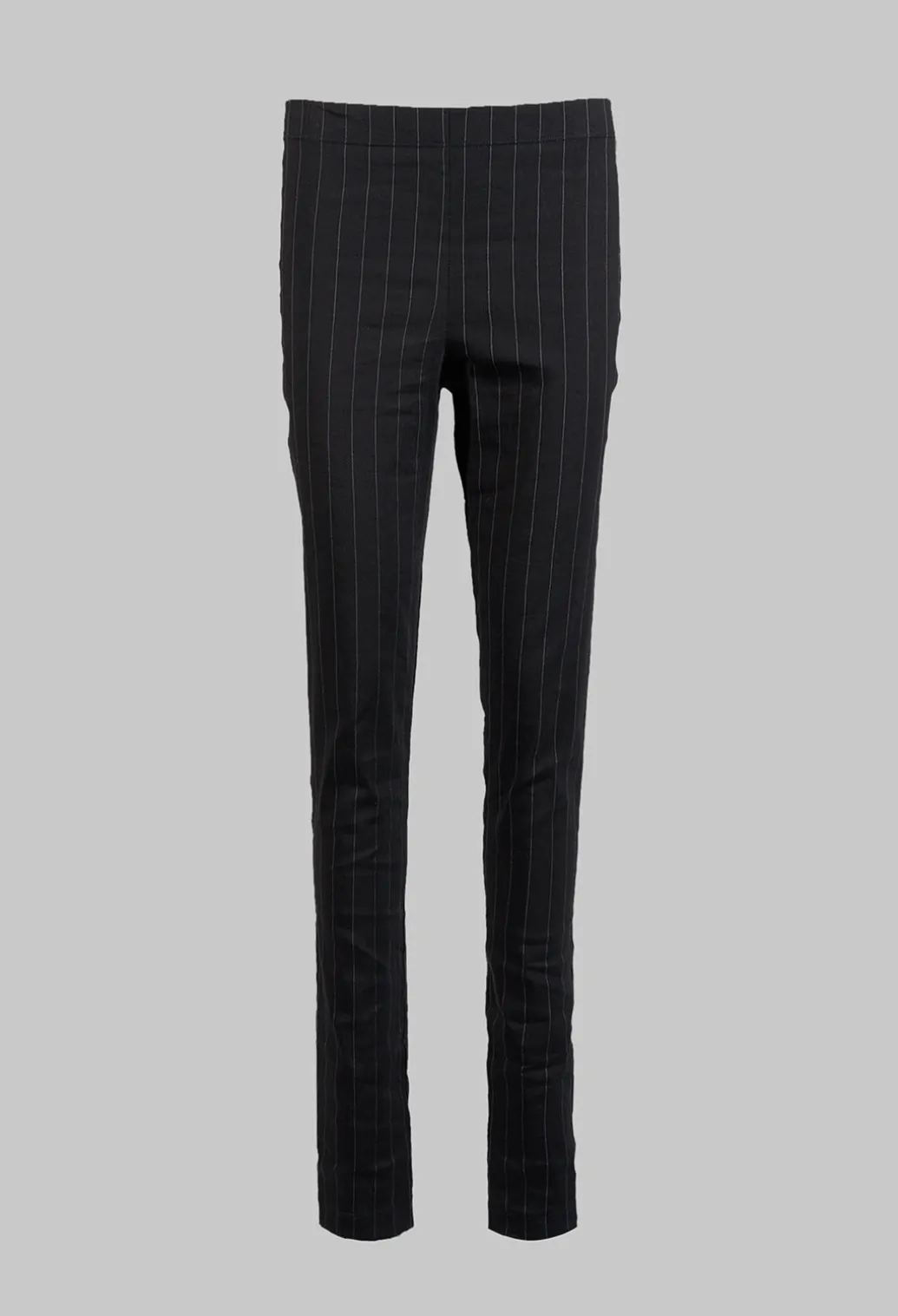 Pull On Pinstripe Leggings in Black