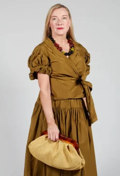 Pull on Pleated Skirt in Gold