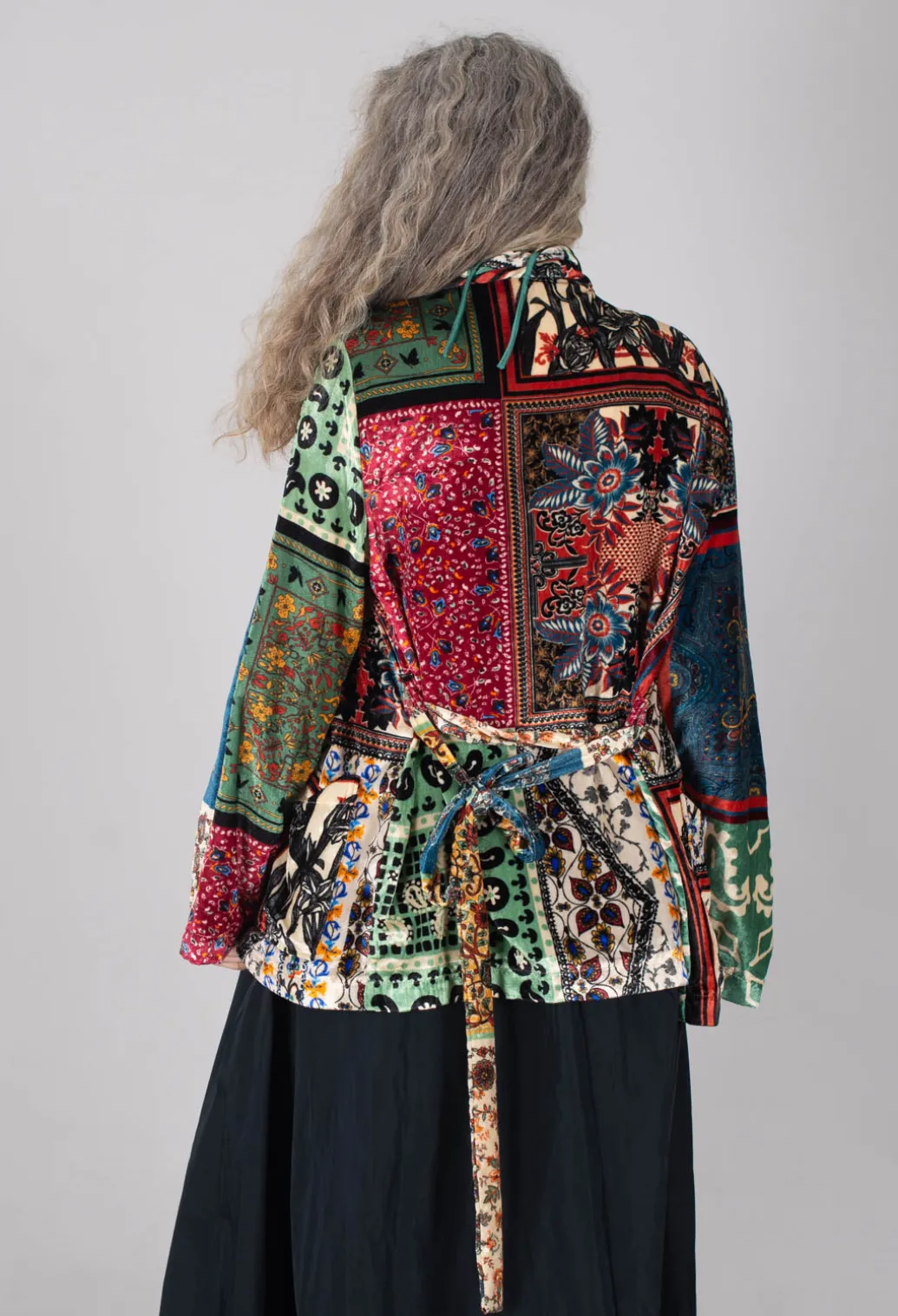 Pyjama Shirt in Patchwork Foulard Print