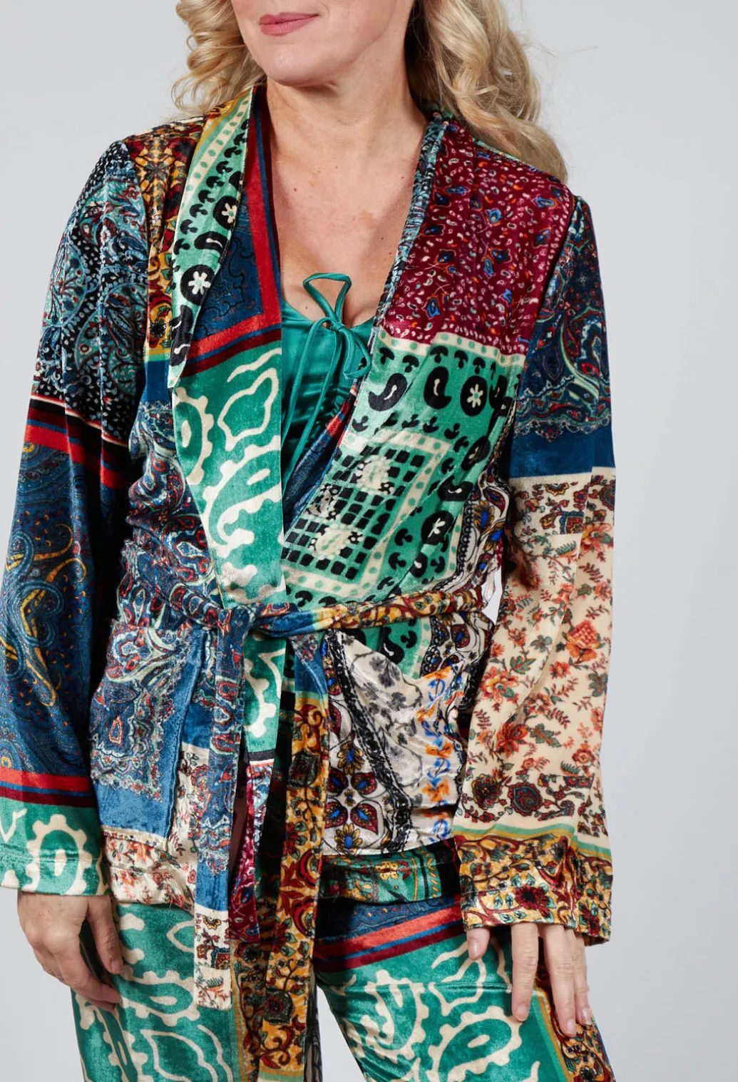 Pyjama Shirt in Patchwork Foulard Print
