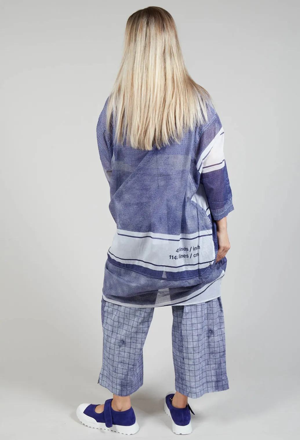 Relaxed Fit Cotton Top in Azur Print