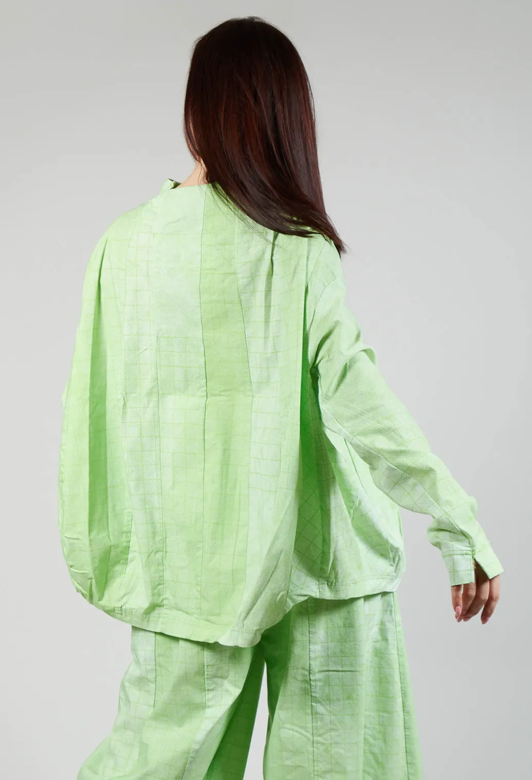Relaxed Fit Jacket in Placed Lime Print